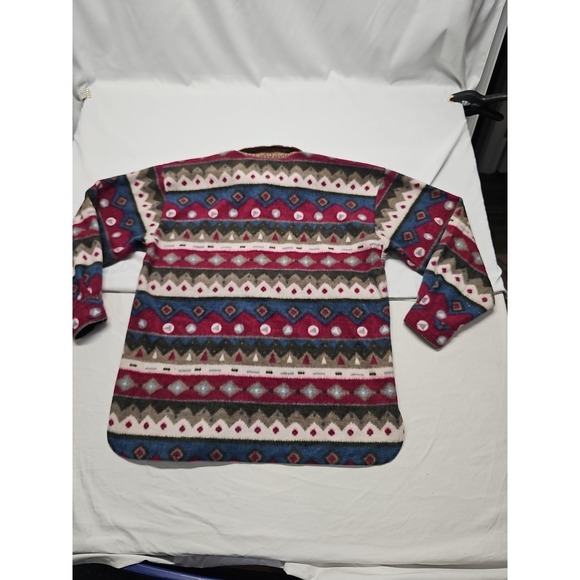 Angelo Litrico Mens Multicolor Vtg Aztec Western Fleece Button Up Shirt Sz L - Picture 15 of 16